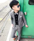 Строгий пиджак для мальчиков + штаны, комплект одежды для свадьбы из 2 предметов, детский вечерний смокинг для выступления джентльмена, Детский костюм на свадьбу