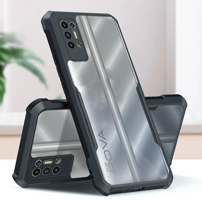 Прозрачный противоударный чехол для Tecno Pova 2 Роскошный прозрачный Ультратонкий LD7