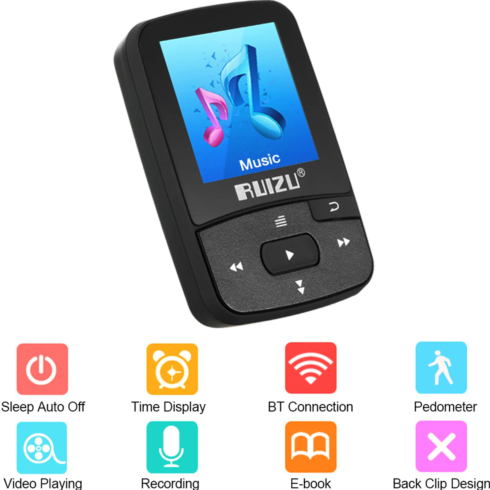 MP3 MP4 плеер RUIZU X50 8 ГБ 1 5 дюйма hi-fi звук без потерь шагомер TF-карта FM-радио запись