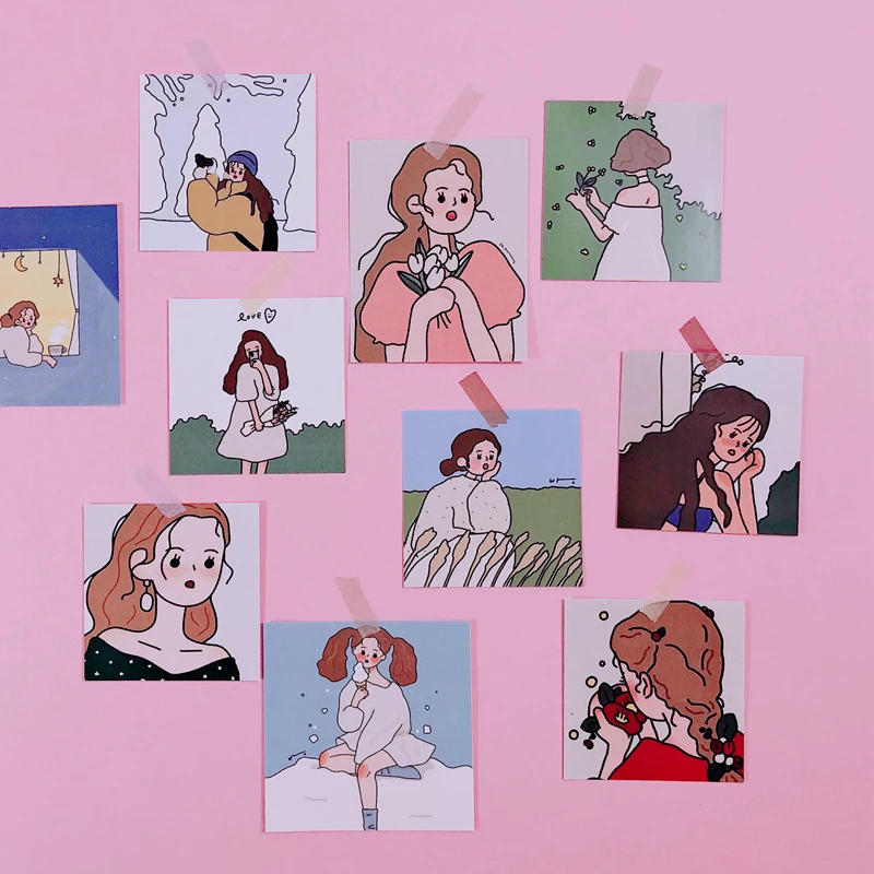 Ins стильная наклейка для открыток мультяшная фотонаклейка ручной аккаунт альбом