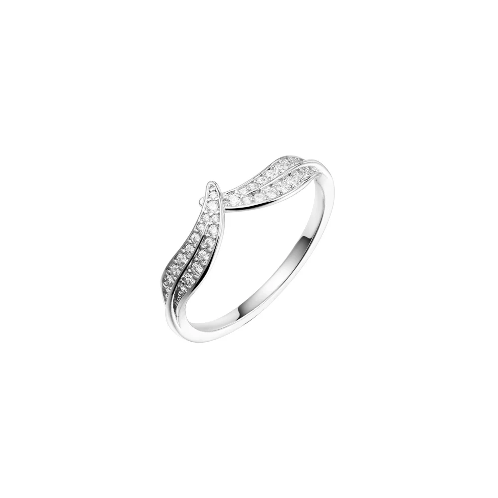 

100% Real 925 Sterling Silver Clear CZ Sparkling Leaves Rings for Women Original Jewelry Wedding Party Gift 2021 New