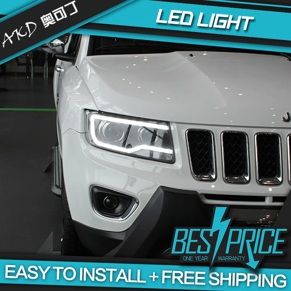 AKD тюнинг Автомобильные фары для Jeep Compass 2011 2016 светодиодные DRL ходовые огни