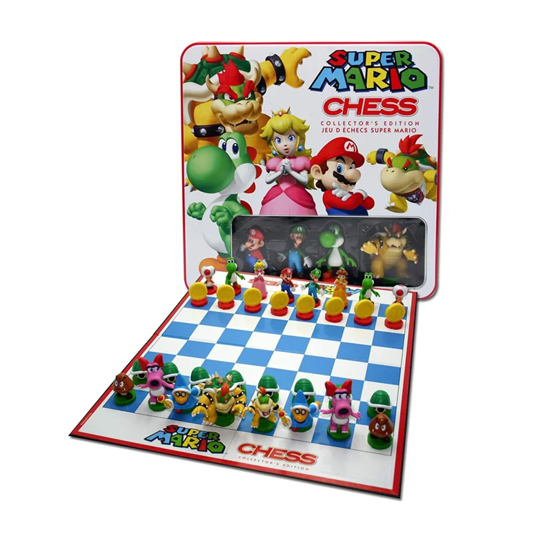 super mario chess classic game collectors edition board educational toy cartoon anime character model birthday christmas gift free global shipping