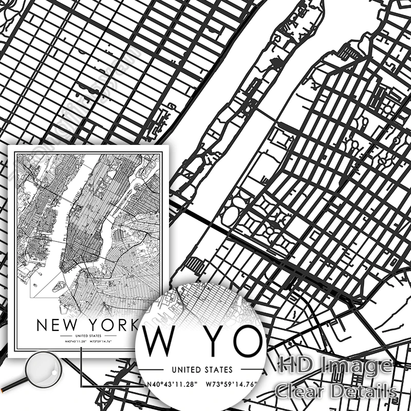 Черно-белая карта города Шотландии Абердин, плакат HD печать на холсте художественной живописи нордического ландшафта для домашнего декора.