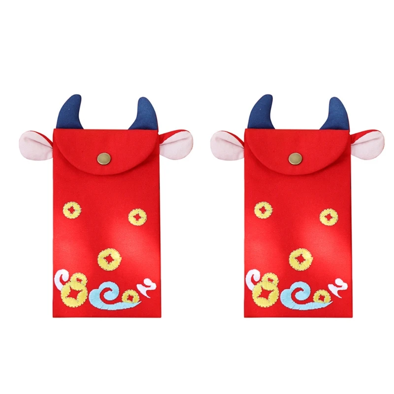 

X7AB Embroidered Red Envelope for Spring Festival Wedding Red Lucky Money Packets
