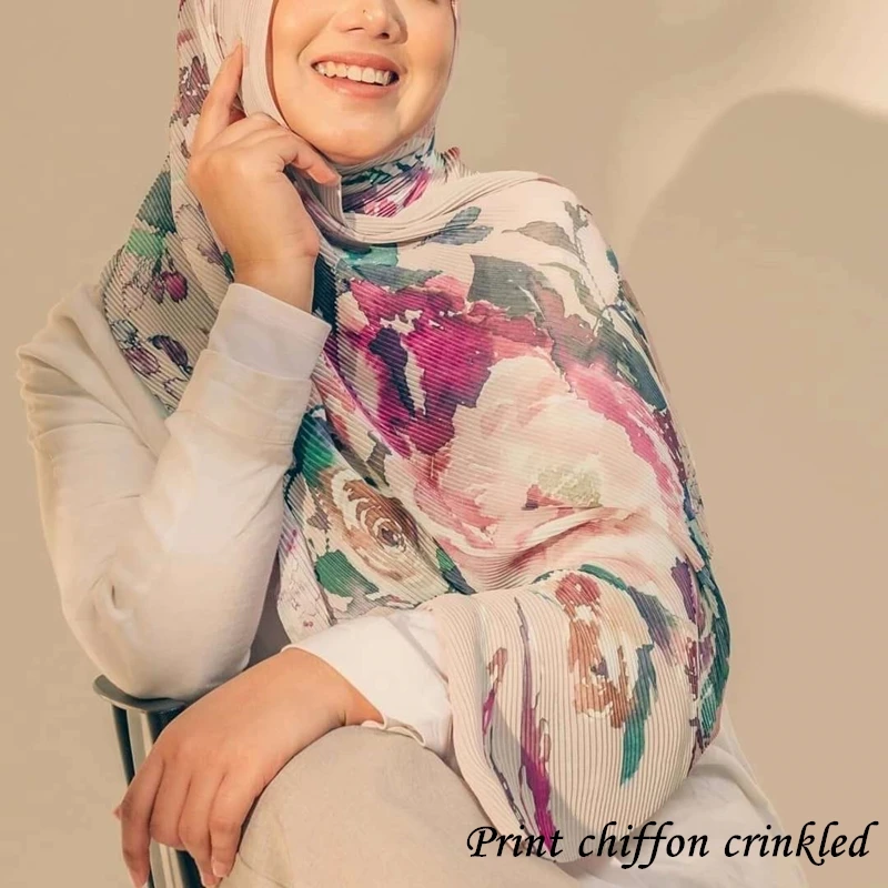 

10 шт./партия, Женский шифоновый шарф с цветочным принтом