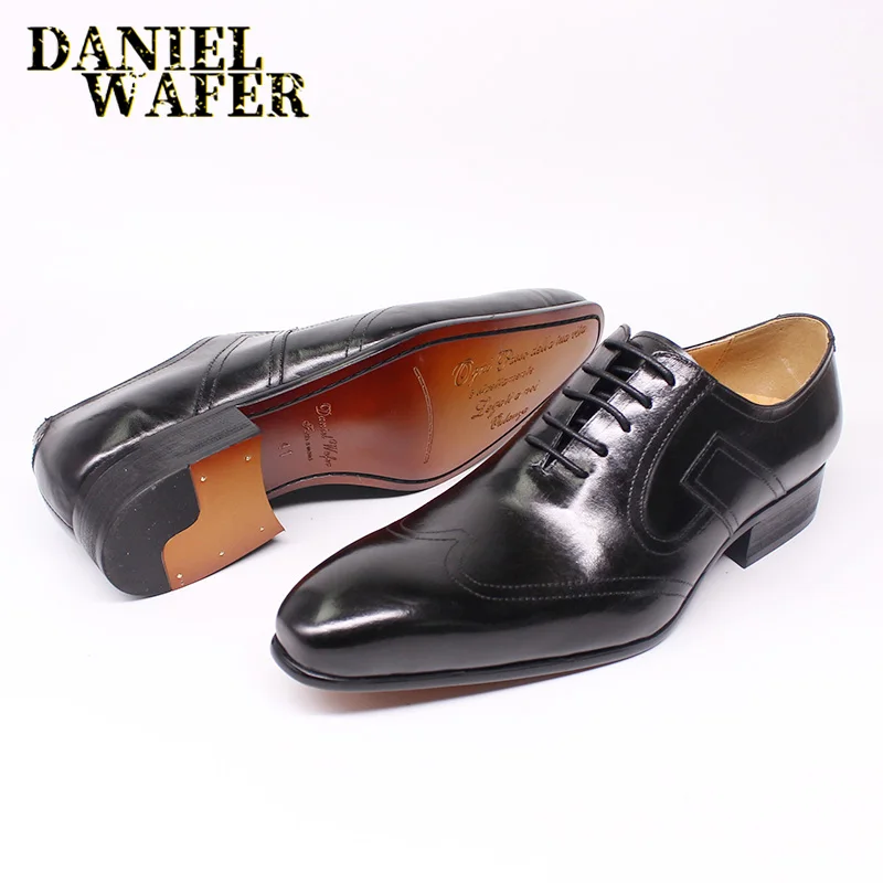 Туфли оксфорды мужские из натуральной кожи роскошные дизайнерские классические