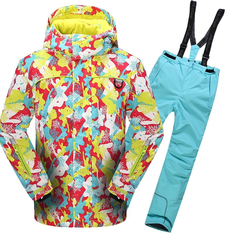

Children Winter Clothes Winter Girls Ski Sets Outdoor Windproof Waterproof Snowboard Fleece Outerwear Sport Suits for Girl