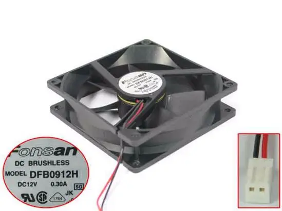 Двухпроводной охлаждающий вентилятор для сервера Delta Electronics DFB0912H DC 12 В 0,30 а 90x90x25 мм