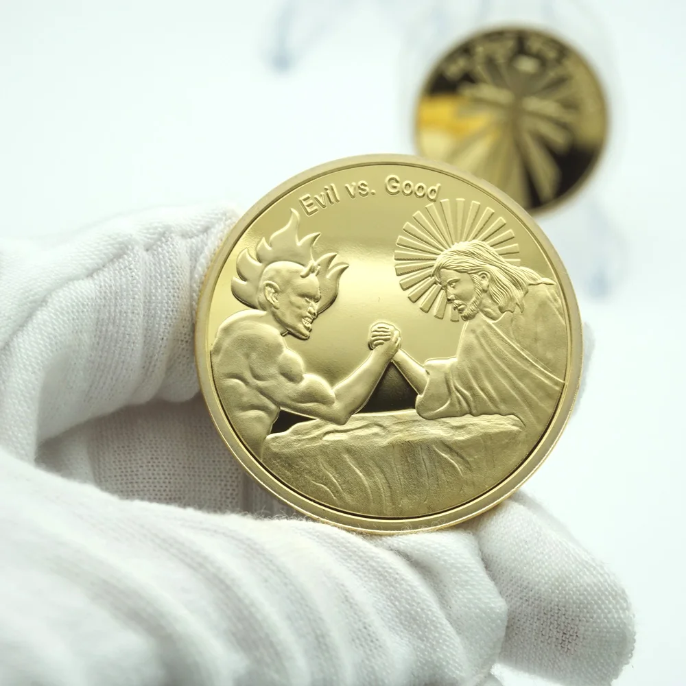 1 шт./лот монеты с крестом Бога Иисуса против зла Сатана И Христа сувенирные в