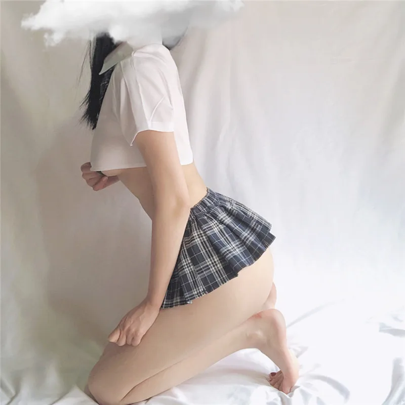 Японский Стиль женщины сексуальный костюм школьницы болельщик плед для ночного