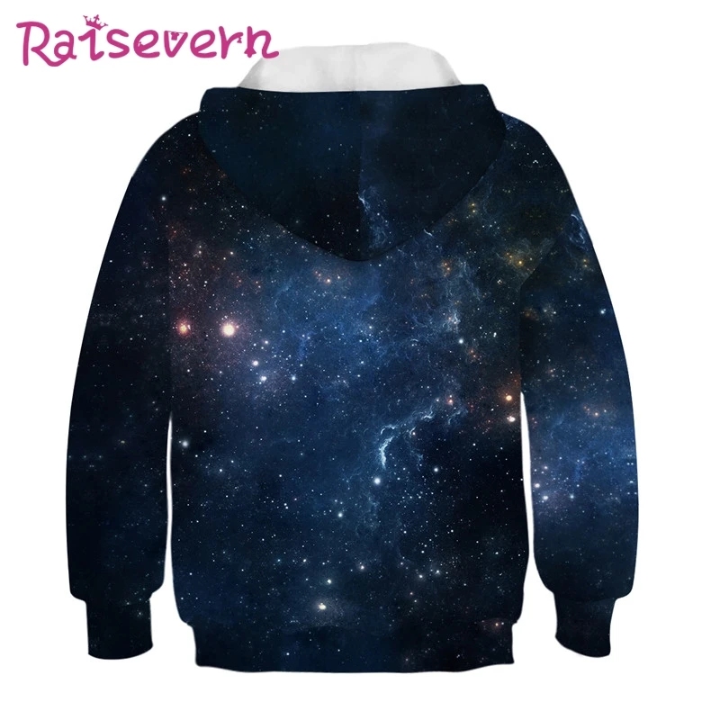 RAISEVERN космическую тематику 3D принт детские толстовки с капюшоном унисекс Детская