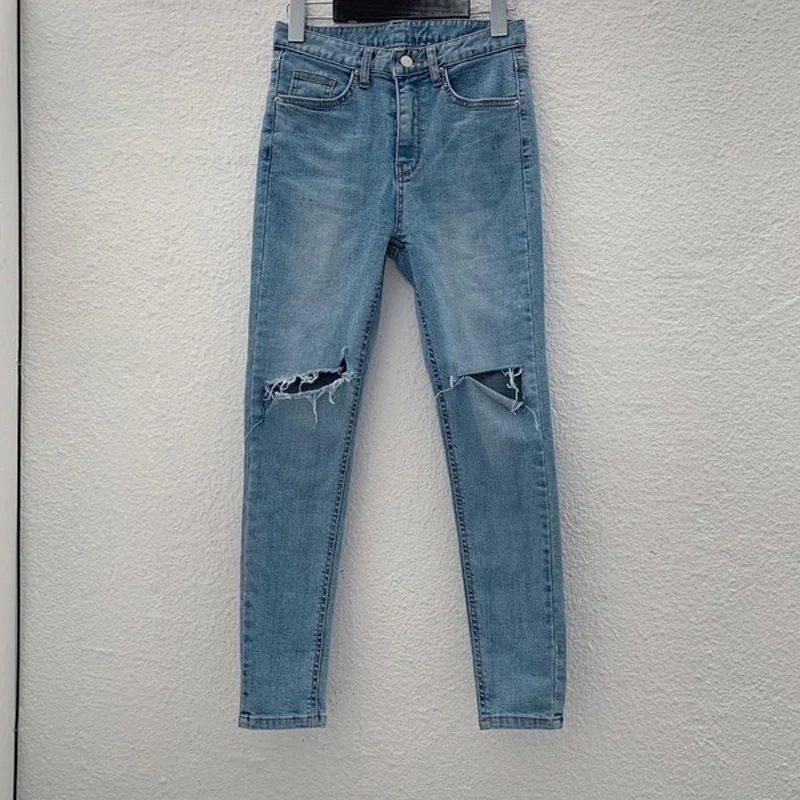 Floylyn весенне-летний светильник женские джинсы с потертыми дырками джинсовые