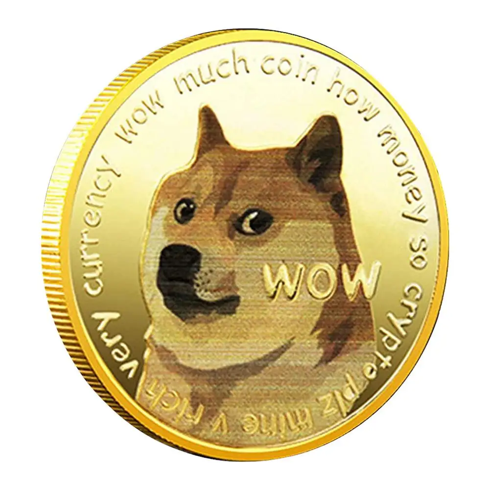 

Plated Ethereum Ripple Dogecoin BNB Binance Digital Currency Commemorative Coins with Protective Case