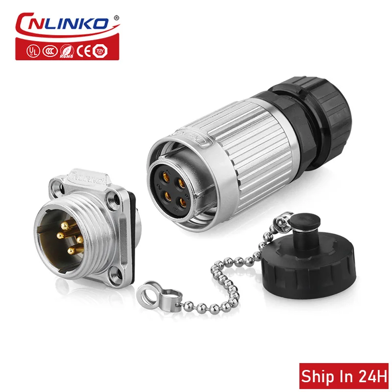 

Cnlinko YW-20 aviation waterproof signal connector 4pin IP67 data waterproof power connector for solar car medical
