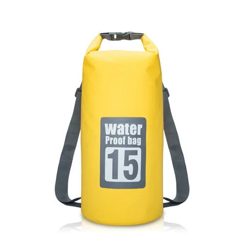 5L/10L/15L/20L водонепроницаемые сумки для хранения, сухой мешок, сумка для каноэ, каяк, рафтинг, для спорта на открытом воздухе, сумки для плавания, дорожный набор, рюкзак - Цвет: yellow 15L