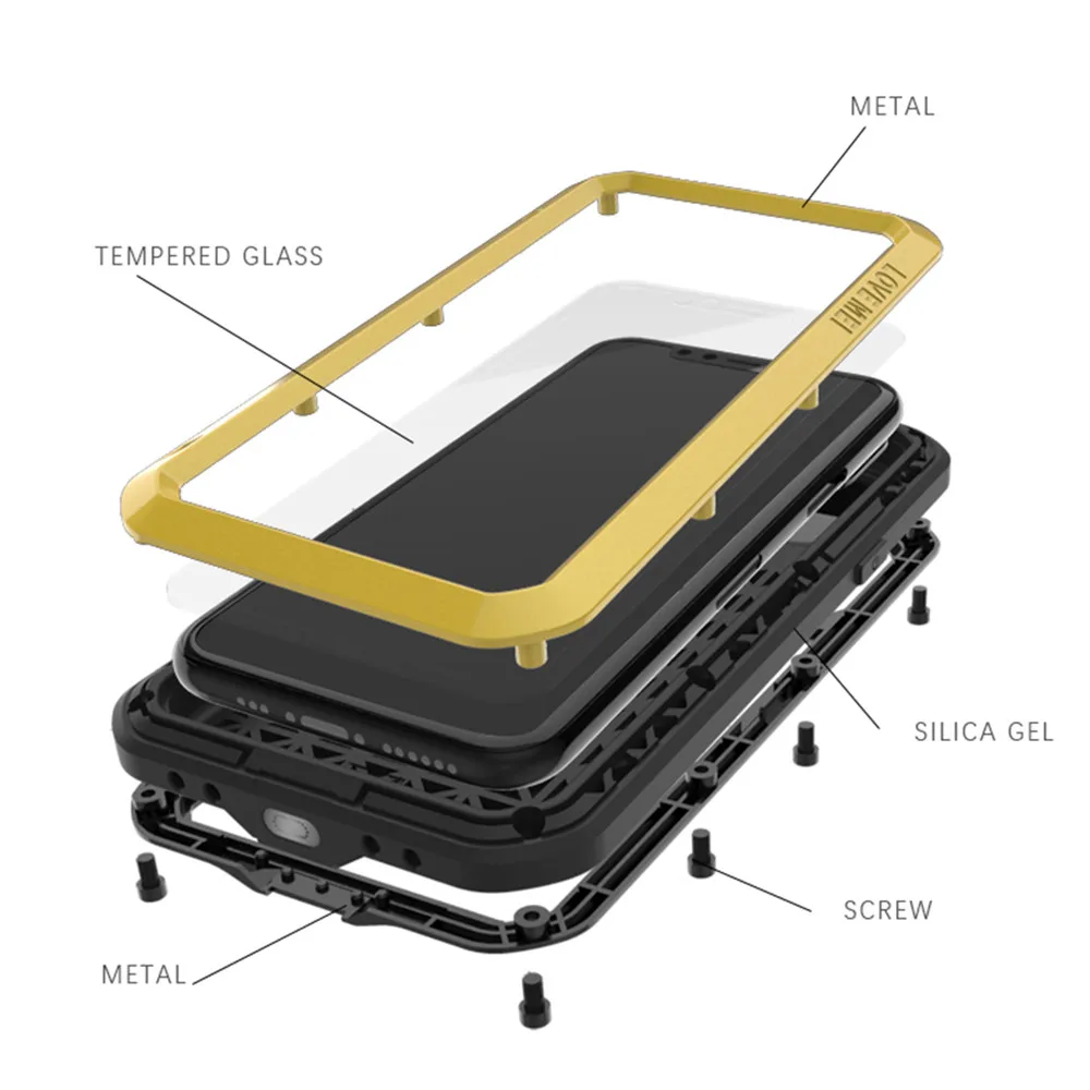 Luxury 360 Full Protect Metal Aluminum Shockproof Phone Case for iPhone 11 Pro Heavy Duty Armor Cover For Max | Мобильные телефоны