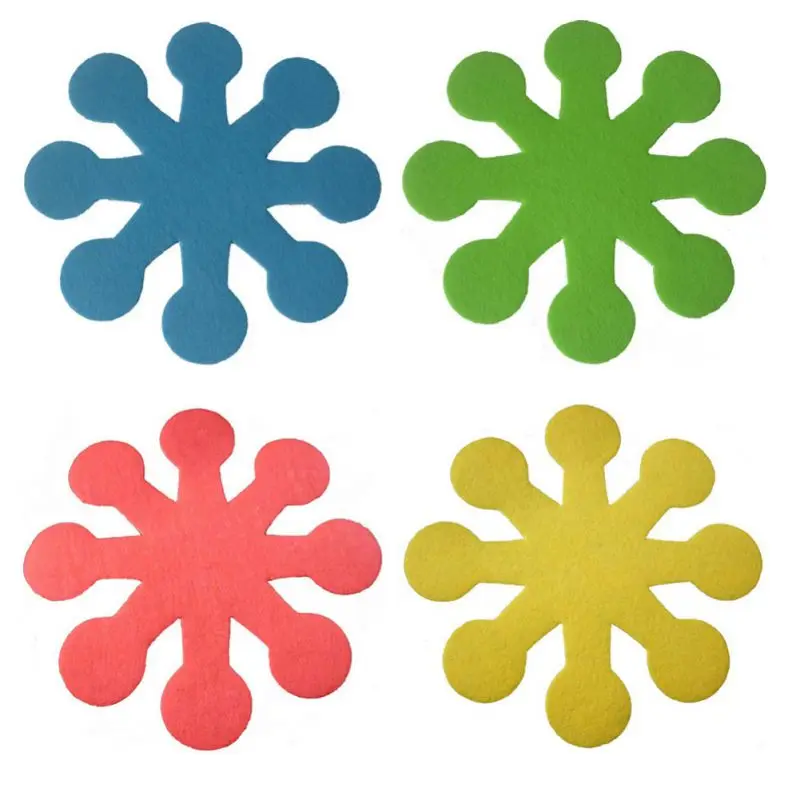 

4Pcs Easter Flower-Shaped Pot Pan Dish Protectors Holders Anti-Scratch Pads Dividers Cup Mats Drinking Coasters