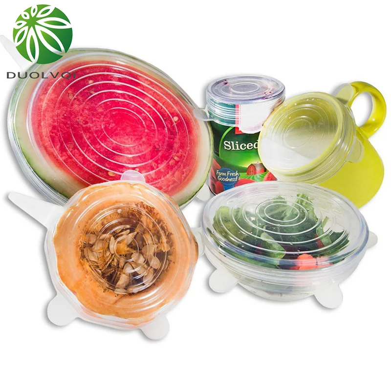 Набор эластичных силиконовых крышек прозрачная Универсальная крышка для