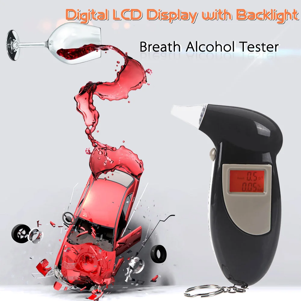 

KKmoon Digital LCD Backlit Display Breath Alcohol Tester Breathalyzer Audible Alert GHX-A68S Digital Exhalation Alcohol Tester