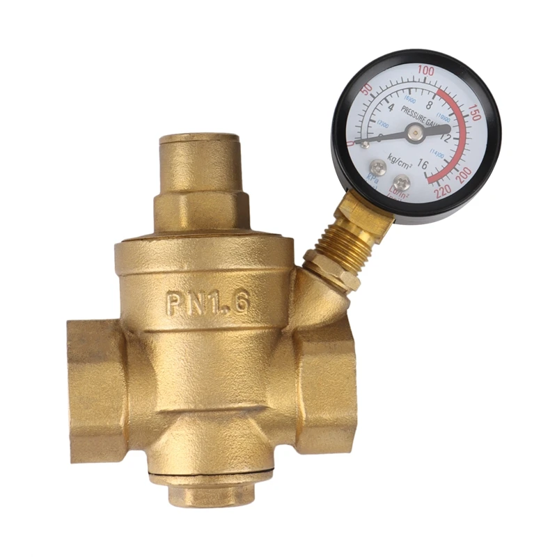 PN 1 6 Регулируемое давление воды редуктор регулятора Brass DN20 с измерителем датчика
