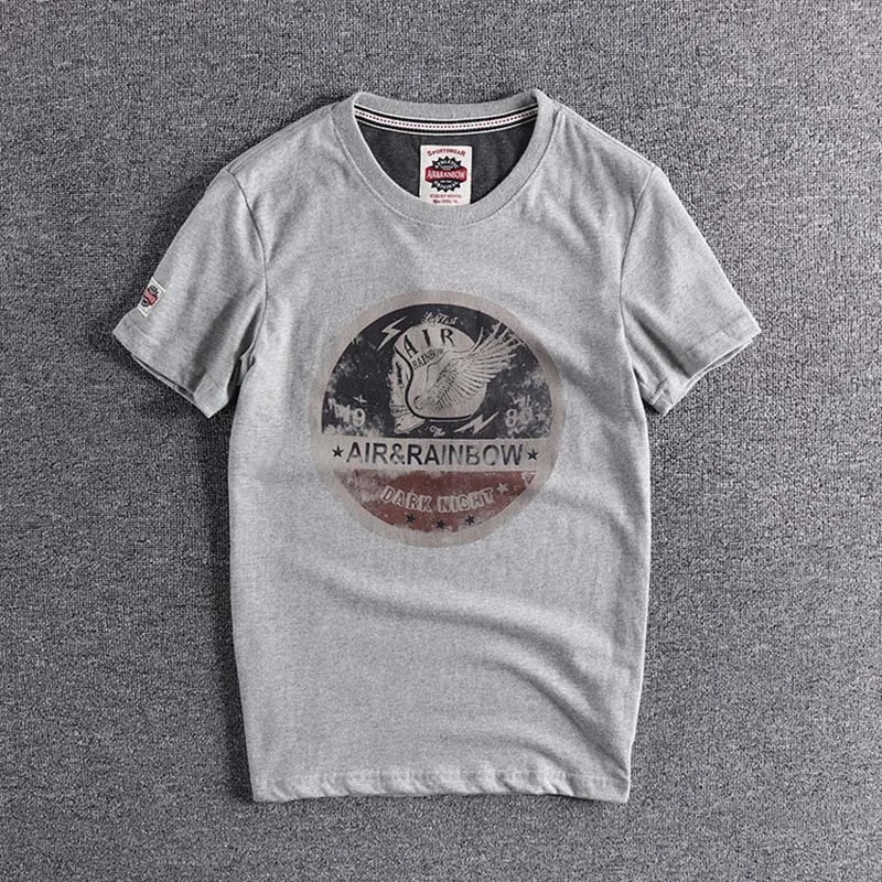 

2021 New Printed European And American Hip Hop Trend Young Men's Slim Short Sleeve T-shirt Bottom Tee Wholesale Tops T