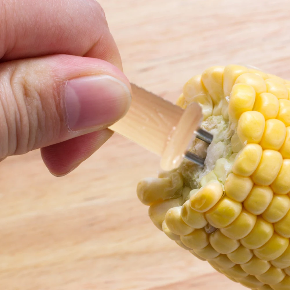 Барбекю зубцы из нержавеющей стали Кукуруза в початках шпажки держатель сладкой