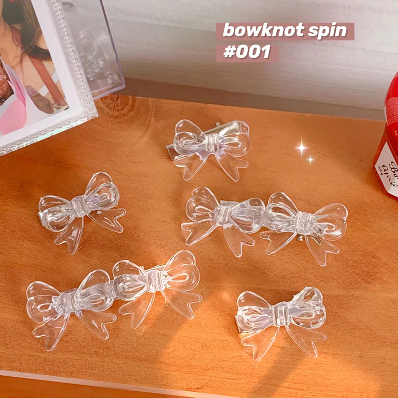 

2021 Korean Cute Transparent Bow Hairpin Hair Claw Clips for Girls Women Hair Bride Party Accessories Hair Grips Headwear
