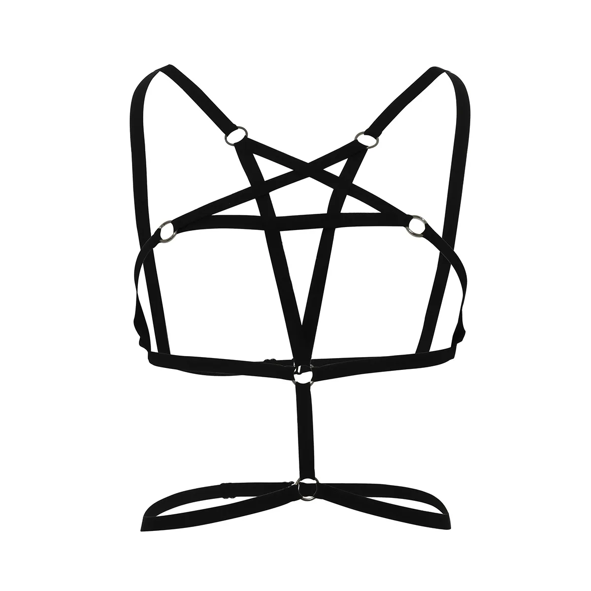 Бикини женское летнее в готическом стиле пикантный черный бандажный