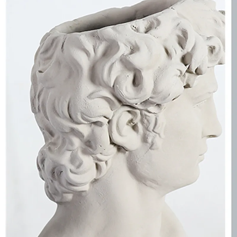 Michelangelo Buonarroti Давид головные портреты цементный цветочный горшок творческий Кофейня Цветочная композиция ваза с ораментами X2519