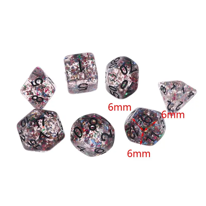 

7pcs/set Polyhedral Irregular Multi Sides Numbers Dice Role Playing Board Game G99D