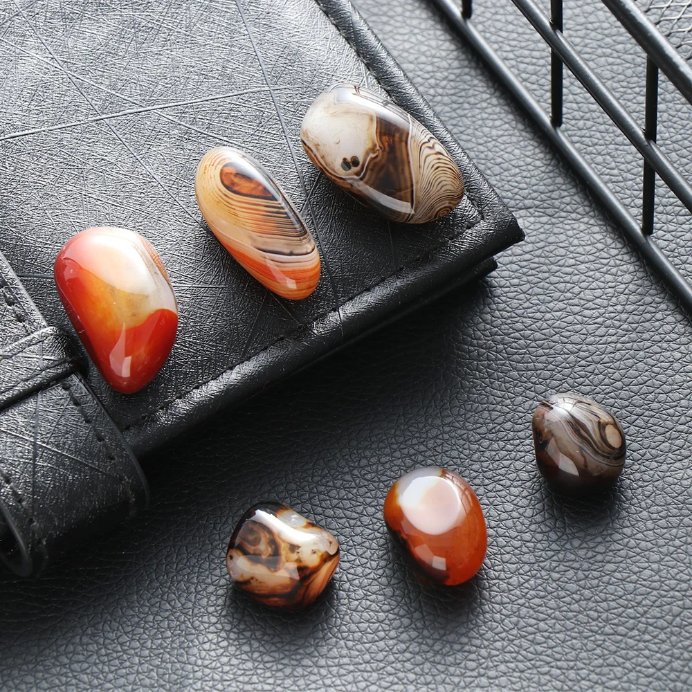 1 шт. сырья драгоценных камней Мадагаскар полосчатый Агат удачи с украшением в