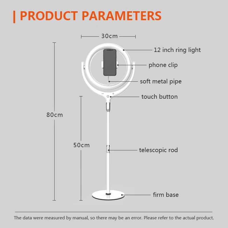 12 дюймов Selfie светодиодный кольцевой светильник свет видео с основание треноги