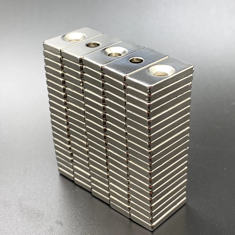 

5/10/50Neodymium magnet 20 x10x 3 holes 4 N35 square super strong strong permanent magnet block rare earth refrigerator magnet