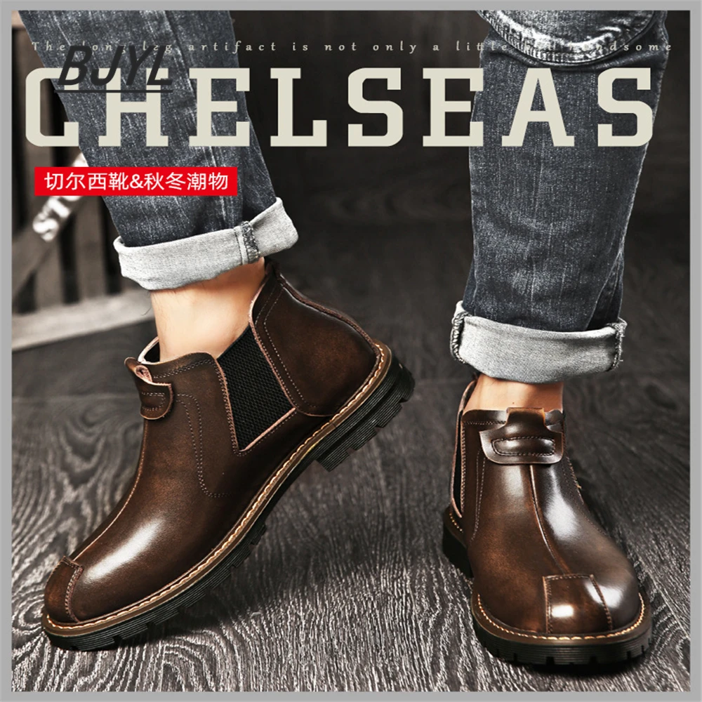 

2019 autumn and winter new European and American trend tooling Martin boots men's high-top boots