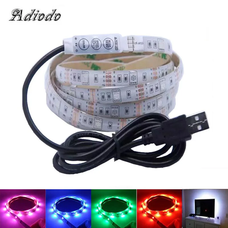 USB Светодиодная лента белая печатная плата SMD 5050 RGB IP20/IP65 водонепроницаемая DC 5V ТВ
