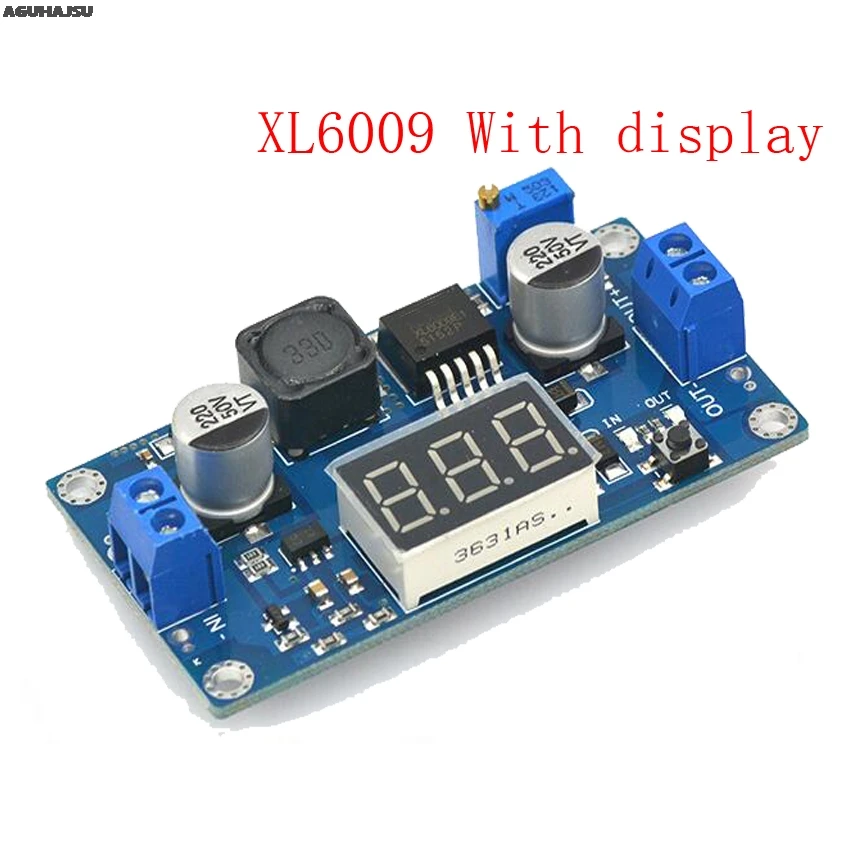 XL6009 повышающий преобразователь Регулируемый 15 Вт от 5 32 В до 50 в|Интегральные