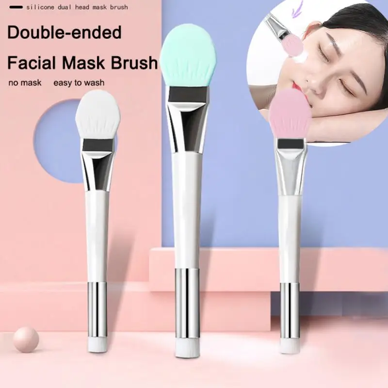 Двусторонняя силиконовая кисть с мягкой щетиной косметическая синтетические