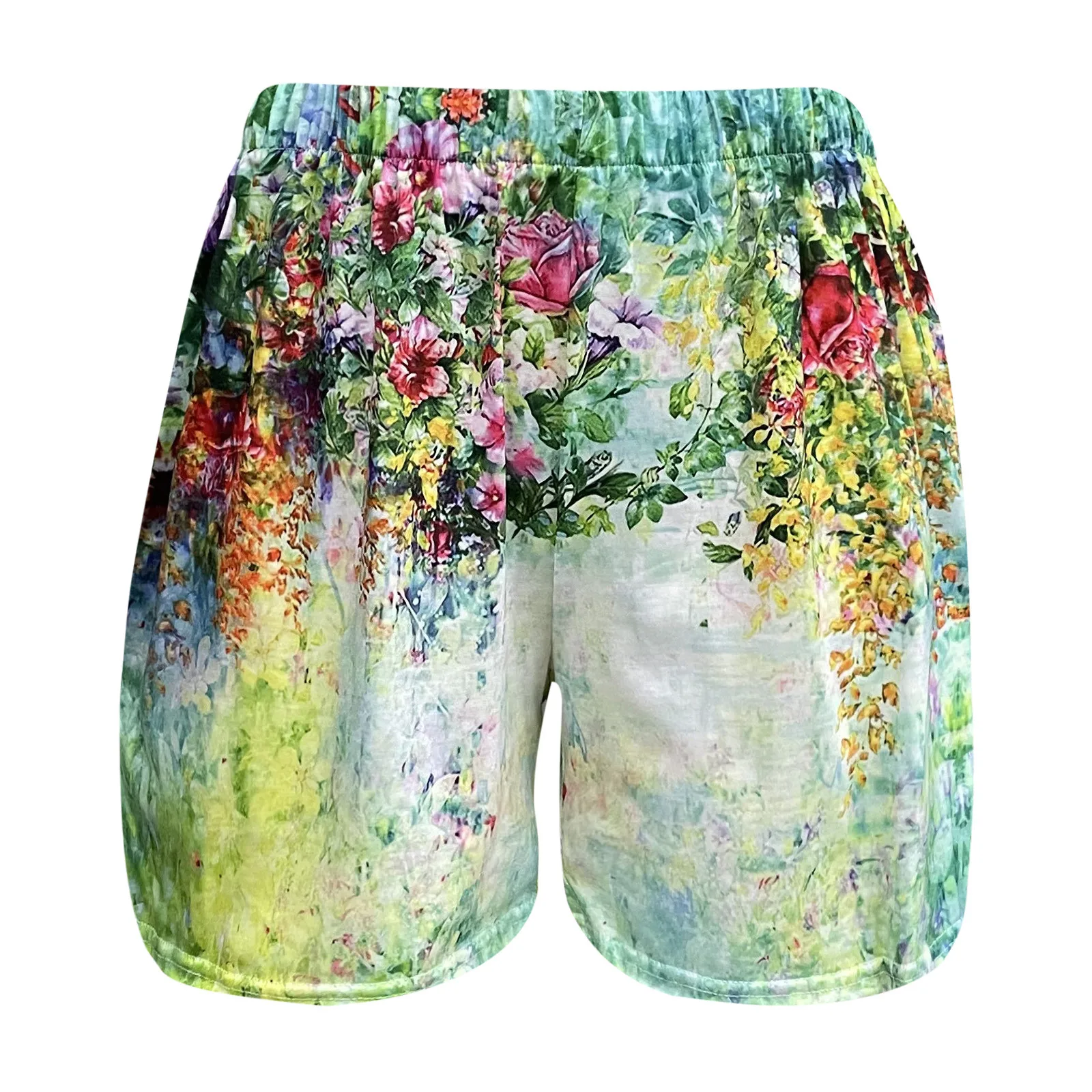 Mode d'été Femmes Shorts D'impression Poches Taille Élastique Short Pantalon Décontracté Pour Femme Court Femmes Vêtements шорты женский