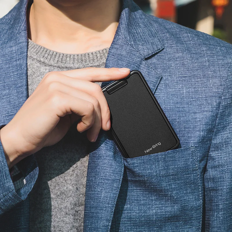 NewBring Slide Wallet RFID Блокировка углеродного волокна Кредитная ID держатель для карт для мужчин женщин мужской женский карта деньги минималистичный кошелек