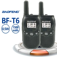 2pcs new baofeng t6 mini walkie talkie 0 5w 1500mah frs pmr 16ch two way radio toy gift kids toy radio station radio scanner