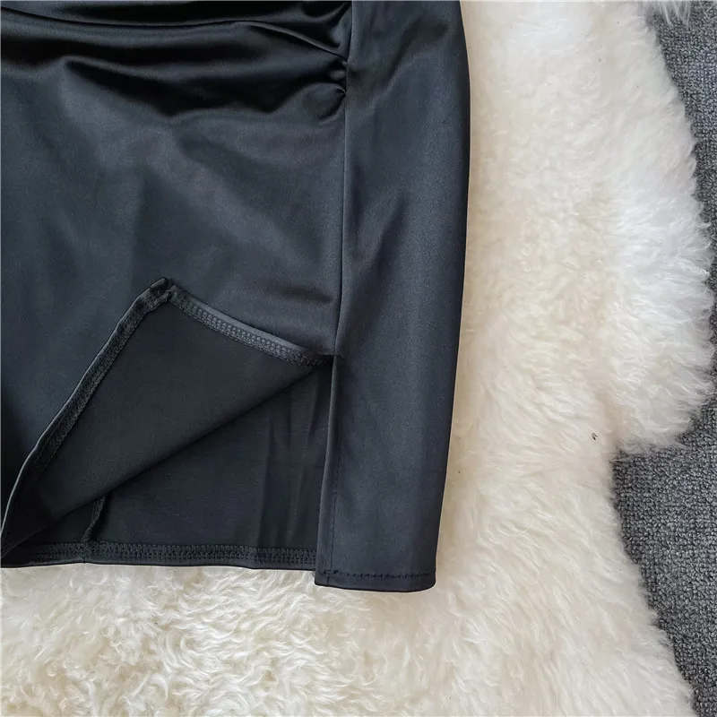 

Sexy suspender skirt summer 2021 new temperament slim bag hip skirt low-cut v-neck leopard print split dress