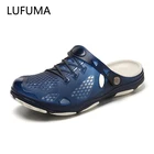 Летняя обувь; прозрачная обувь; пляжные мужские сандалии; тапочки с отверстиями; дышащие мужские Вьетнамки; Мужская Уличная обувь; Прямая поставка