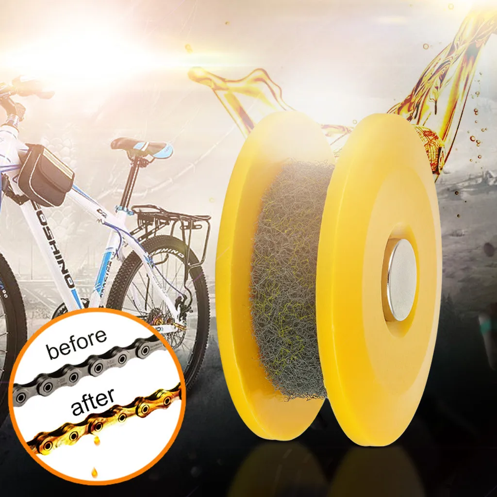 2019 Hot Selling Bicycle Chain Oiler Lubricating Smooth Pvc Gadget Practical Gear Roller Durable Fashion Portable Yellow#T10 | Спорт и