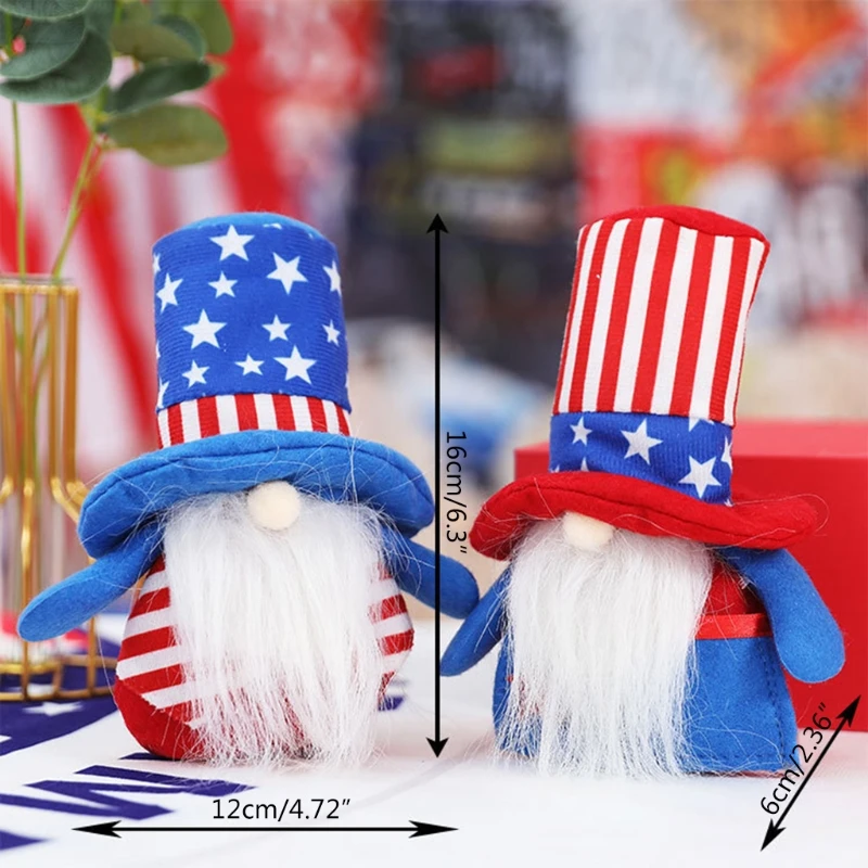 

Independence Day Gnome Stars Stripes Patriotic Tomte 4th of July Gift Dwarf Elf Kitchen Tiered Tray Decoration
