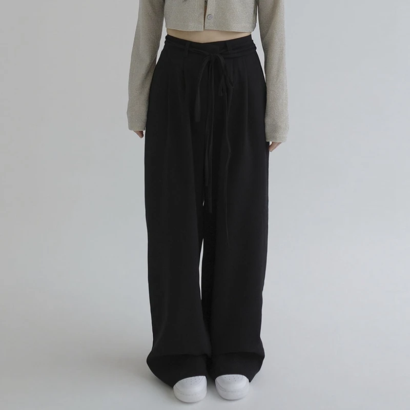 

Women's Loose Straight Mop Pants Design Casual Pants One Size