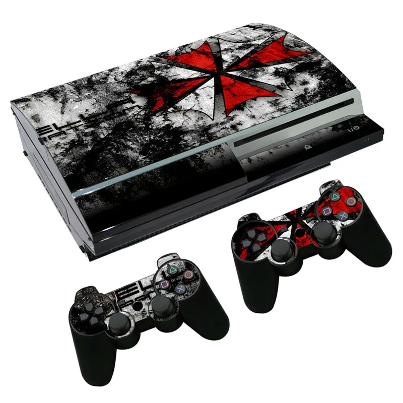 Adesivo de Vinil Decalque para Ps3 Console e Controladores para Ps3 Biohazard Guarda-chuva Pele Adesivo Playstation Gordura 3 Peles Gordas