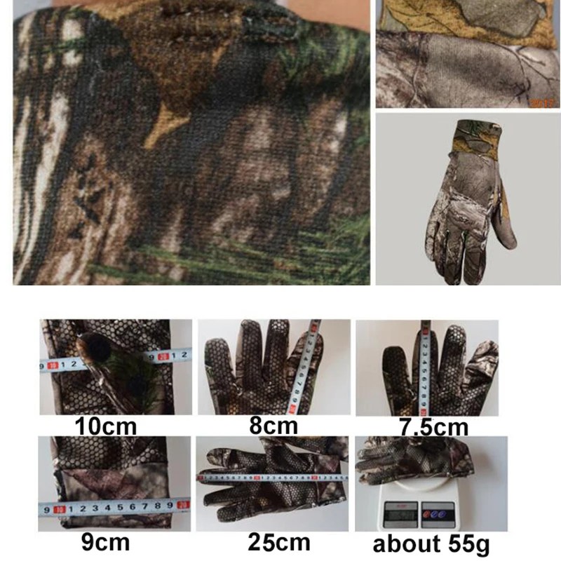 Мужские зимние теплые перчатки CamouflageTouch для рыбалки Нескользящие с закрытыми