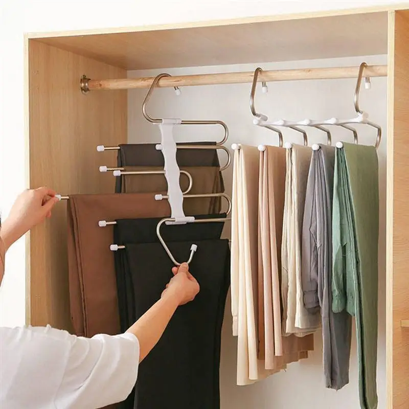 

Multi-layer Hangers S Shaped Design Pants Hanger Rack Scarf Rack for Wardrobe