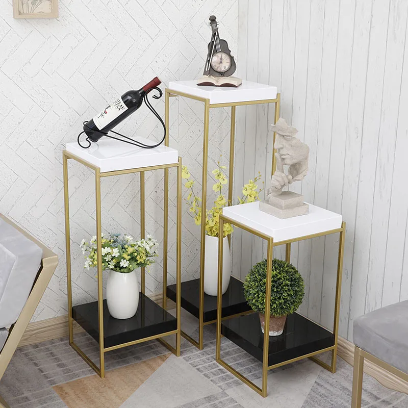 

Nordic Light luxury flower rack living room floor style metal ornaments modern simple indoor iron kitchen organizer